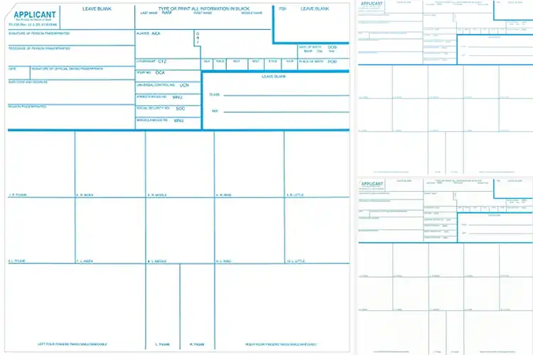Detailed view of Best FD-258 Cards